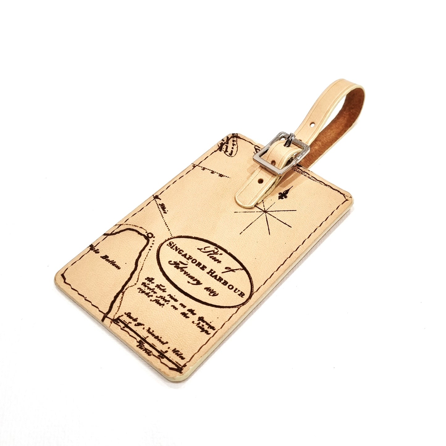 RAFFLES 1819 Leather Luggage Tag ( SG Bicentennial Collection )