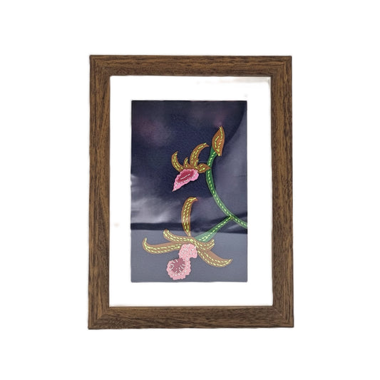 Studio Arkademie SG60 ORCHID GO Leather Framed Art, Navy Blue