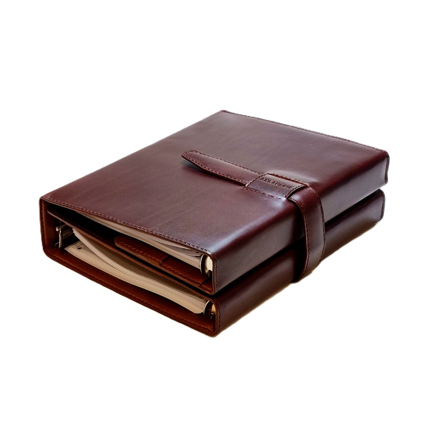 HERITAGE A5-P BUTTERO Leather 6-Ring Binder Folder, Burgundy