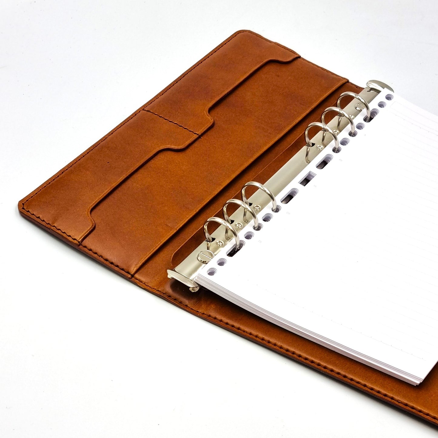 HERITAGE A5-P BUTTERO Leather 6-Ring Binder Folder, Burgundy