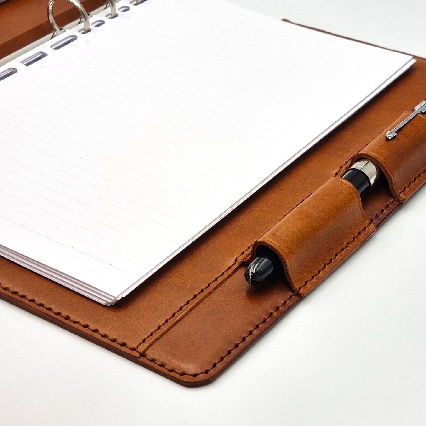 HERITAGE A5-P BUTTERO Leather 6-Ring Binder Folder, Burgundy