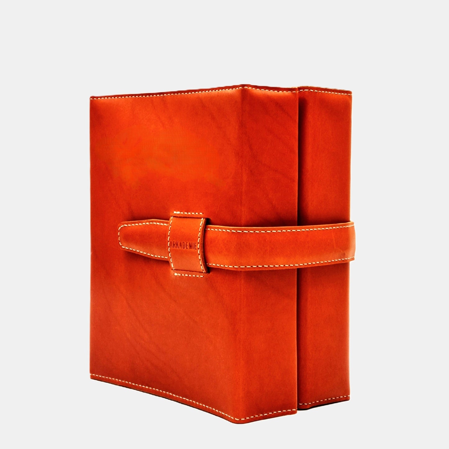 HERITAGE A5-P BUTTERO Leather 6-Ring Binder Folder, Orange