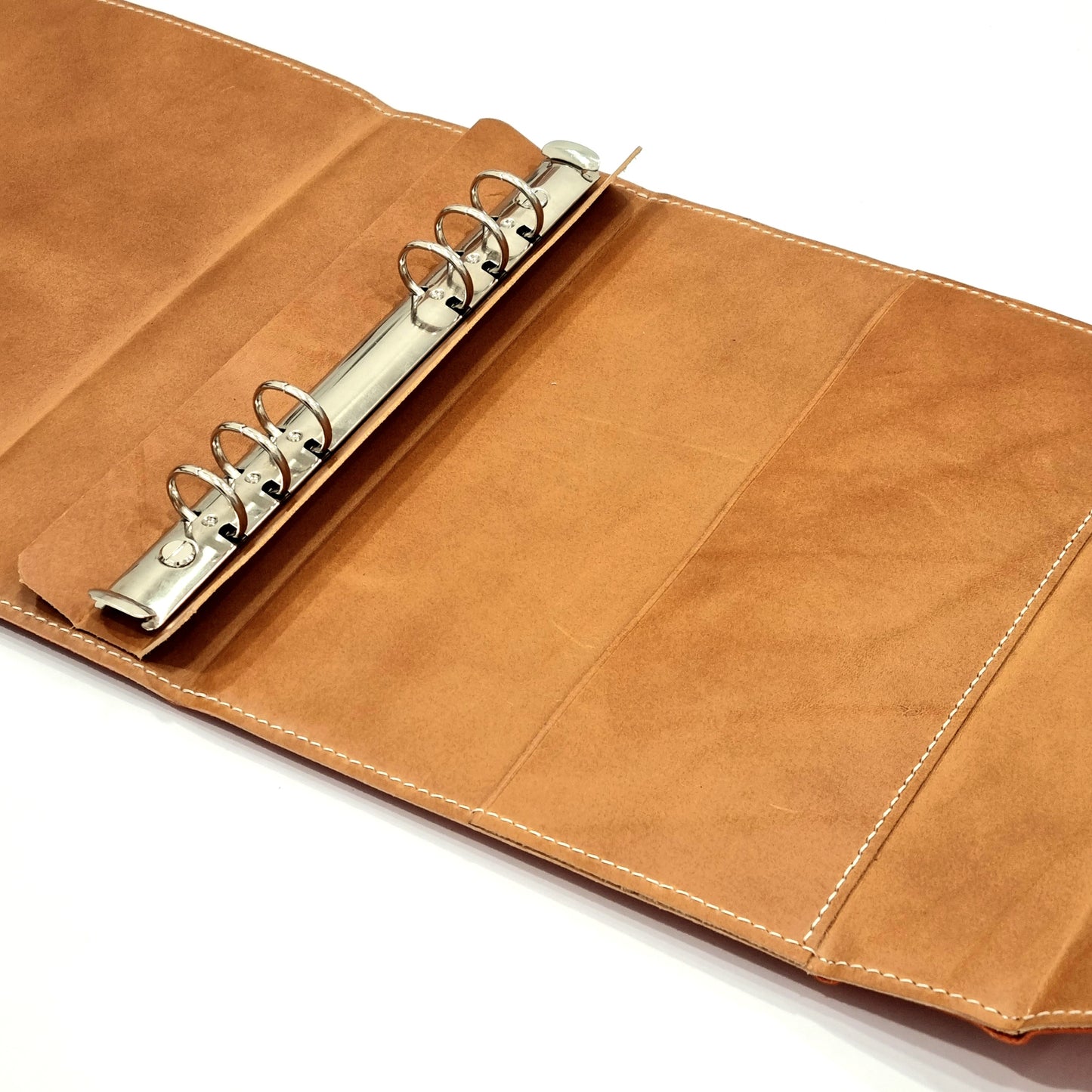 HERITAGE A5-P BUTTERO Leather 6-Ring Binder Folder, Orange