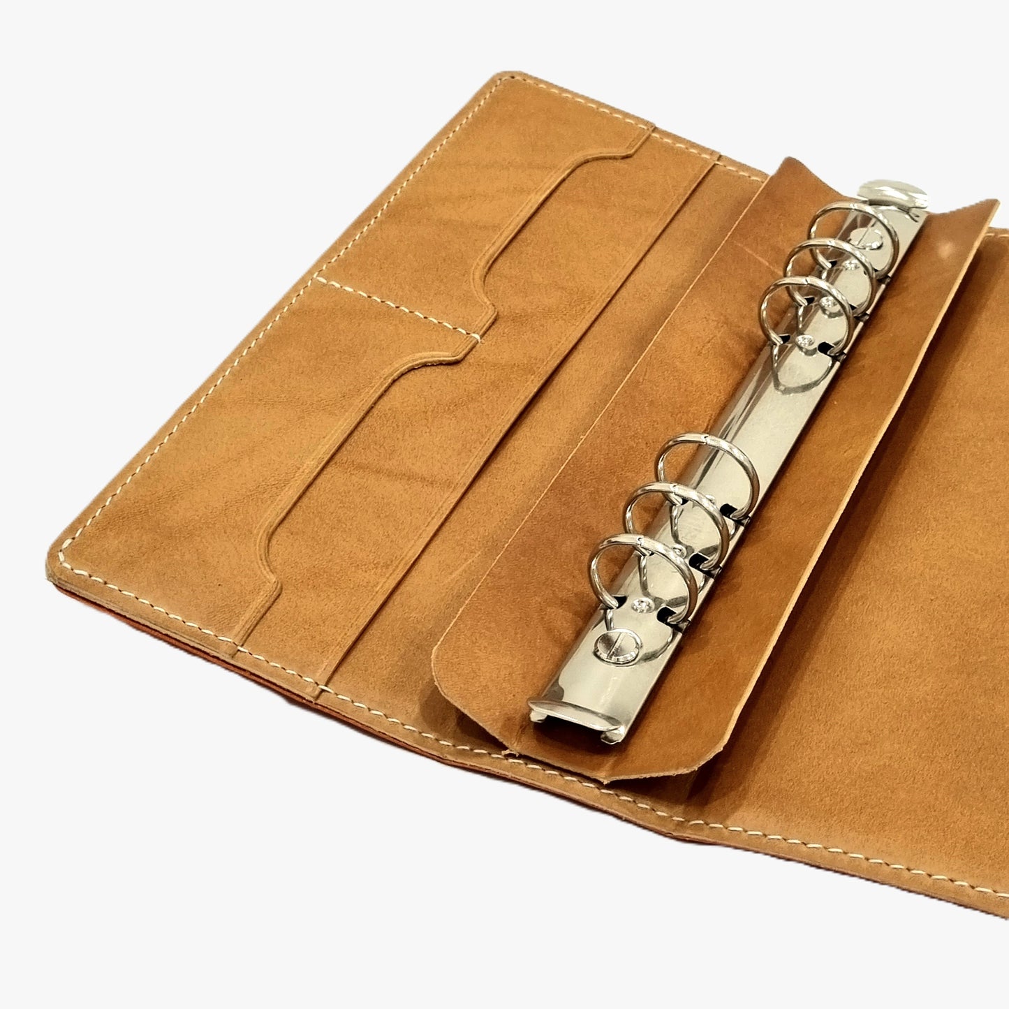 HERITAGE A5-P BUTTERO Leather 6-Ring Binder Folder, Orange