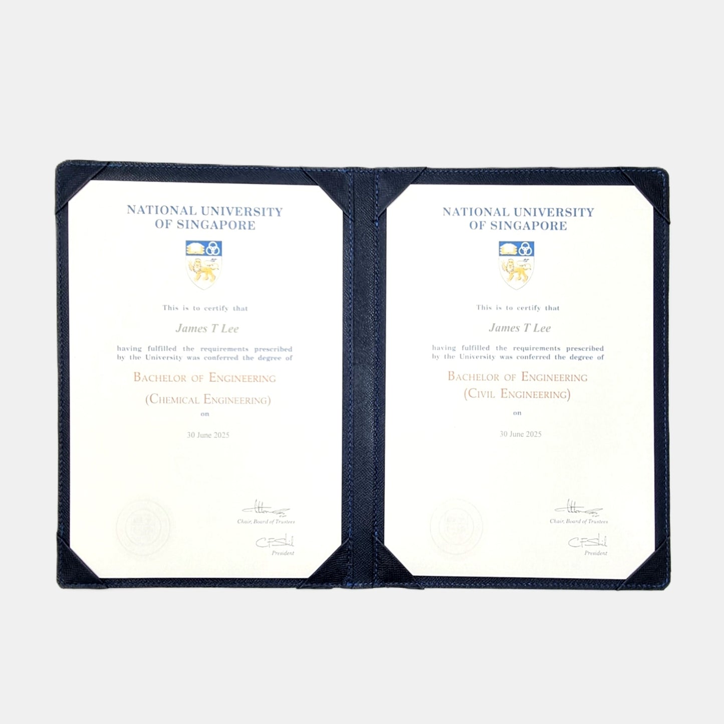 COVERNANT A4 Leather Double Certificates Folder