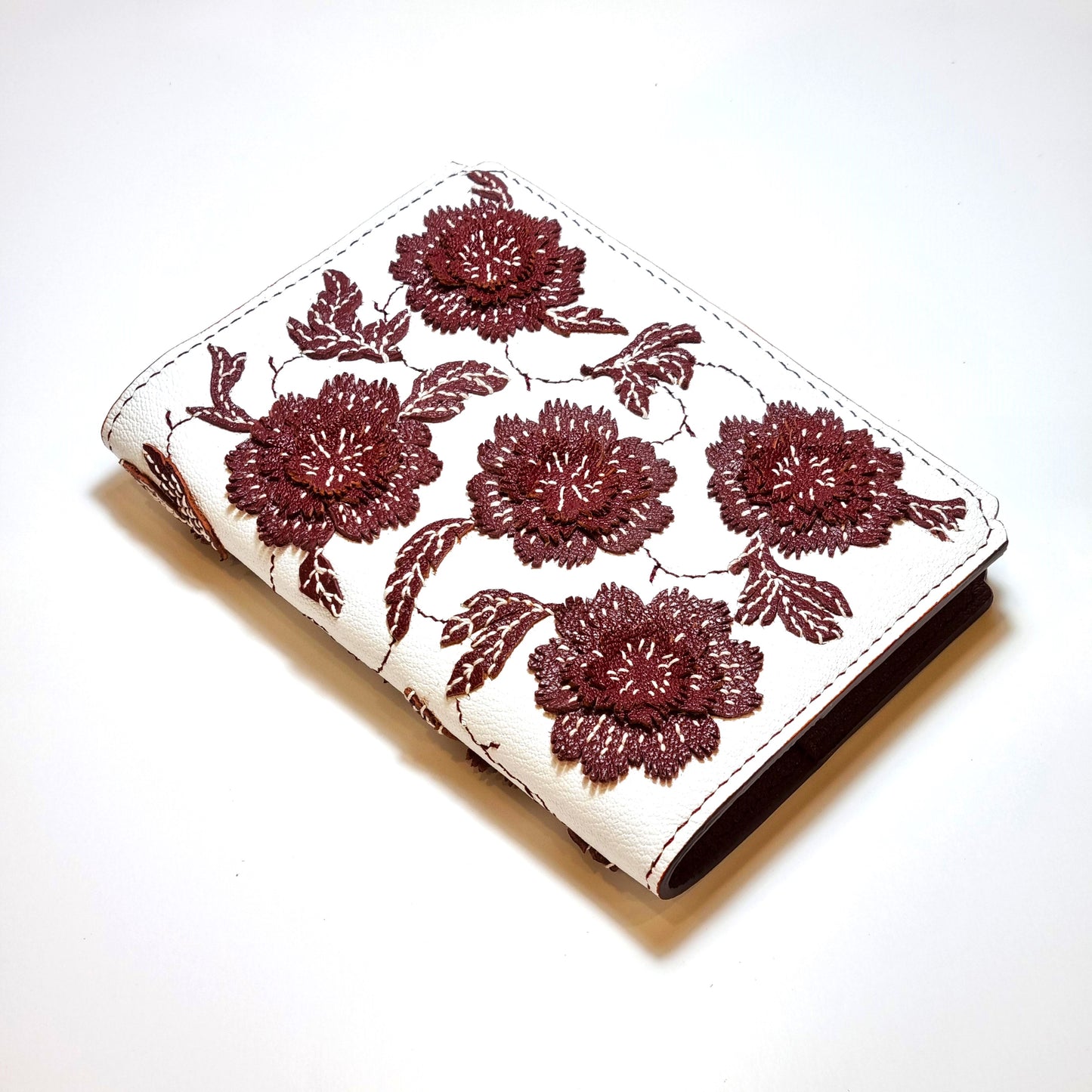 Studio Arkademie MING TEN PEONIES A5 Portrait Notebook Sleeve, Burgundy & White
