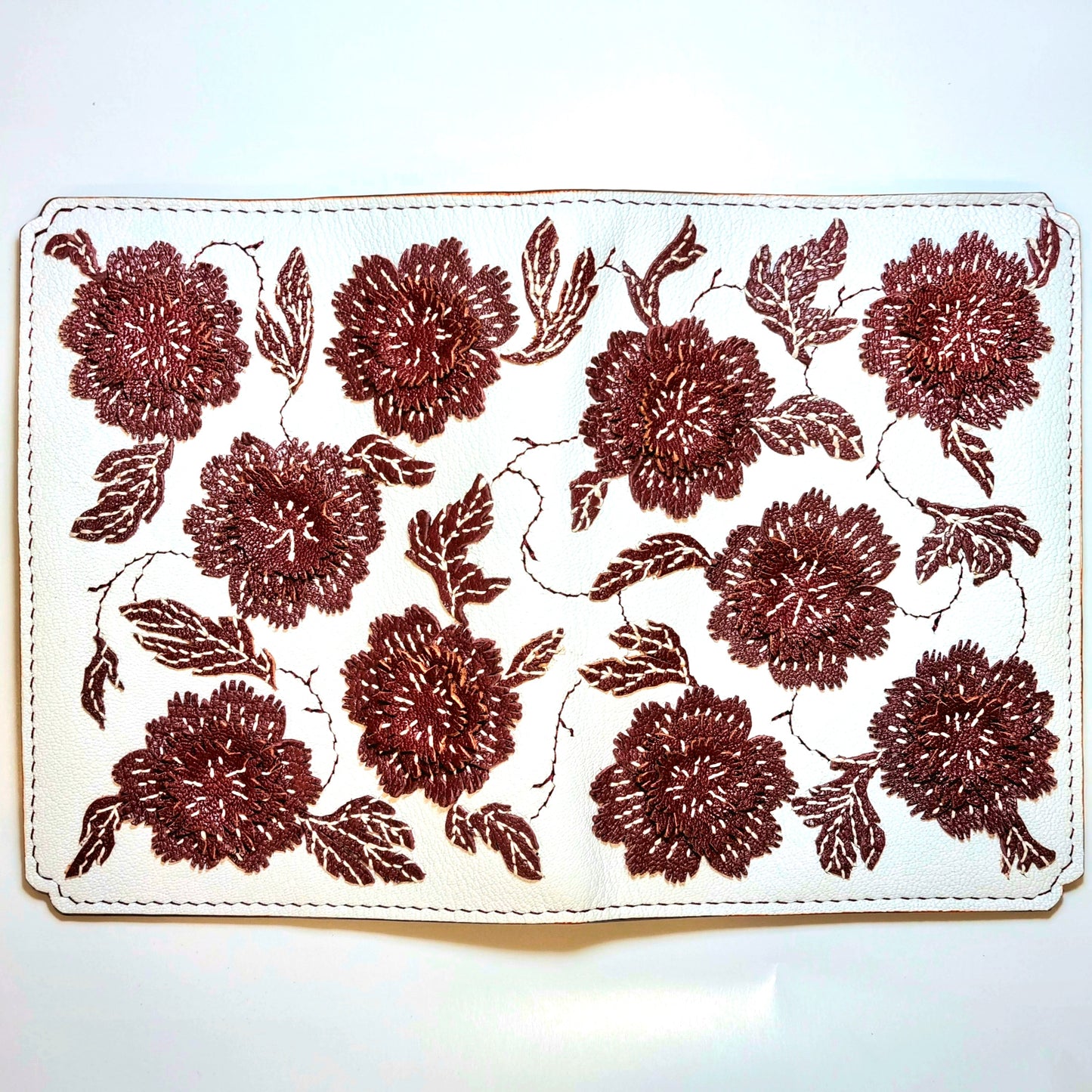 Studio Arkademie MING TEN PEONIES A5 Portrait Notebook Sleeve, Burgundy & White