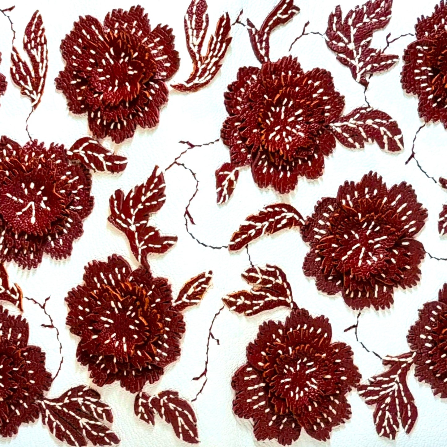Studio Arkademie MING TEN PEONIES A5 Portrait Notebook Sleeve, Burgundy & White