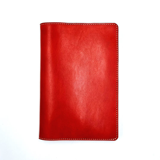ROHE II A5-P BUTTERO Leather Notebook Cover, Red & Black