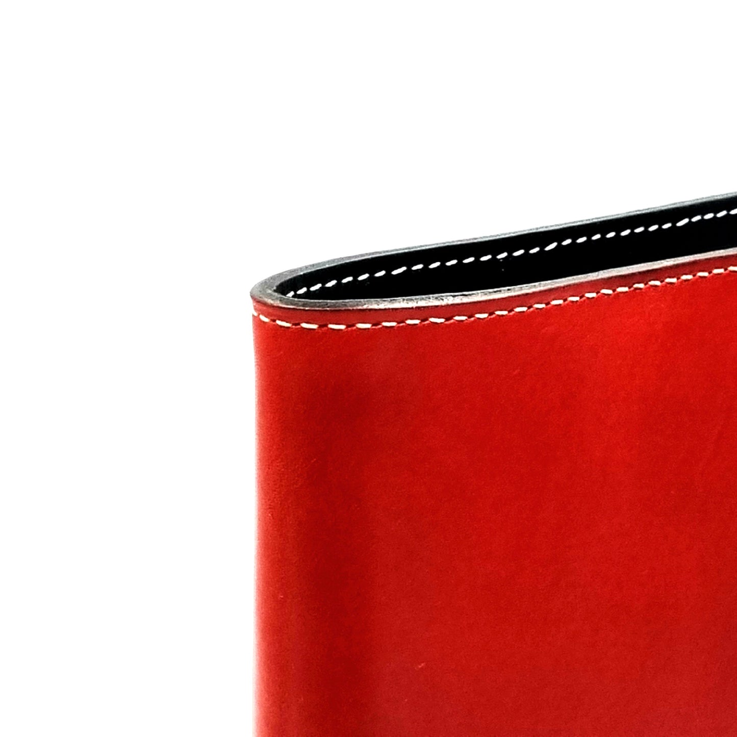 ROHE II A5-P BUTTERO Leather Notebook Cover, Red & Black