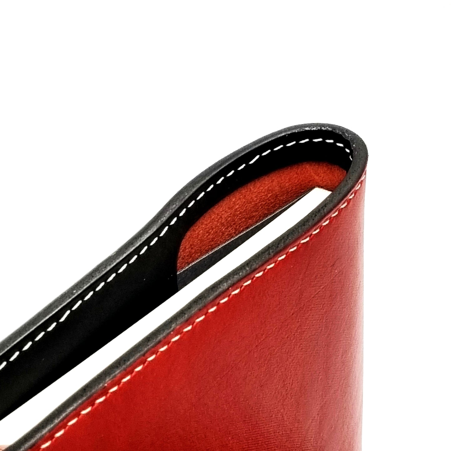ROHE II A5-P BUTTERO Leather Notebook Cover, Red & Black
