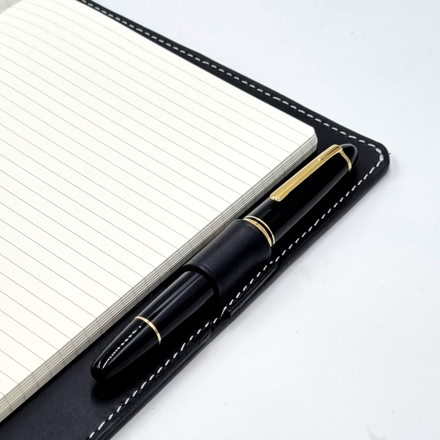 ROHE II A5-P BUTTERO Leather Notebook Cover, Red & Black