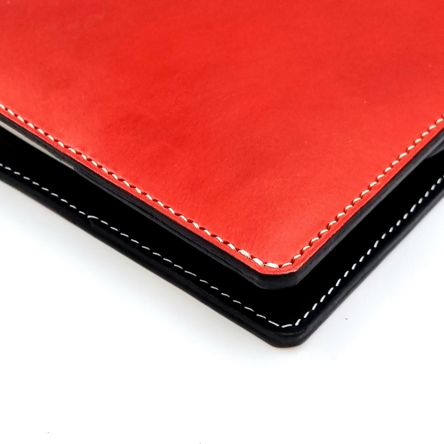 ROHE II A5-P BUTTERO Leather Notebook Cover, Red & Black