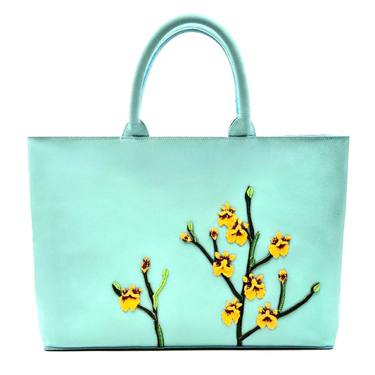 Studio Arkademie SG60 ORCHID GS 42 Leather Tote Bag, Turquoise