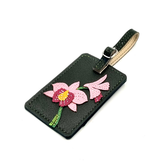 Studio Arkademie SG60 ORCHID BM Leather Luggage Tag, Deep Veridian