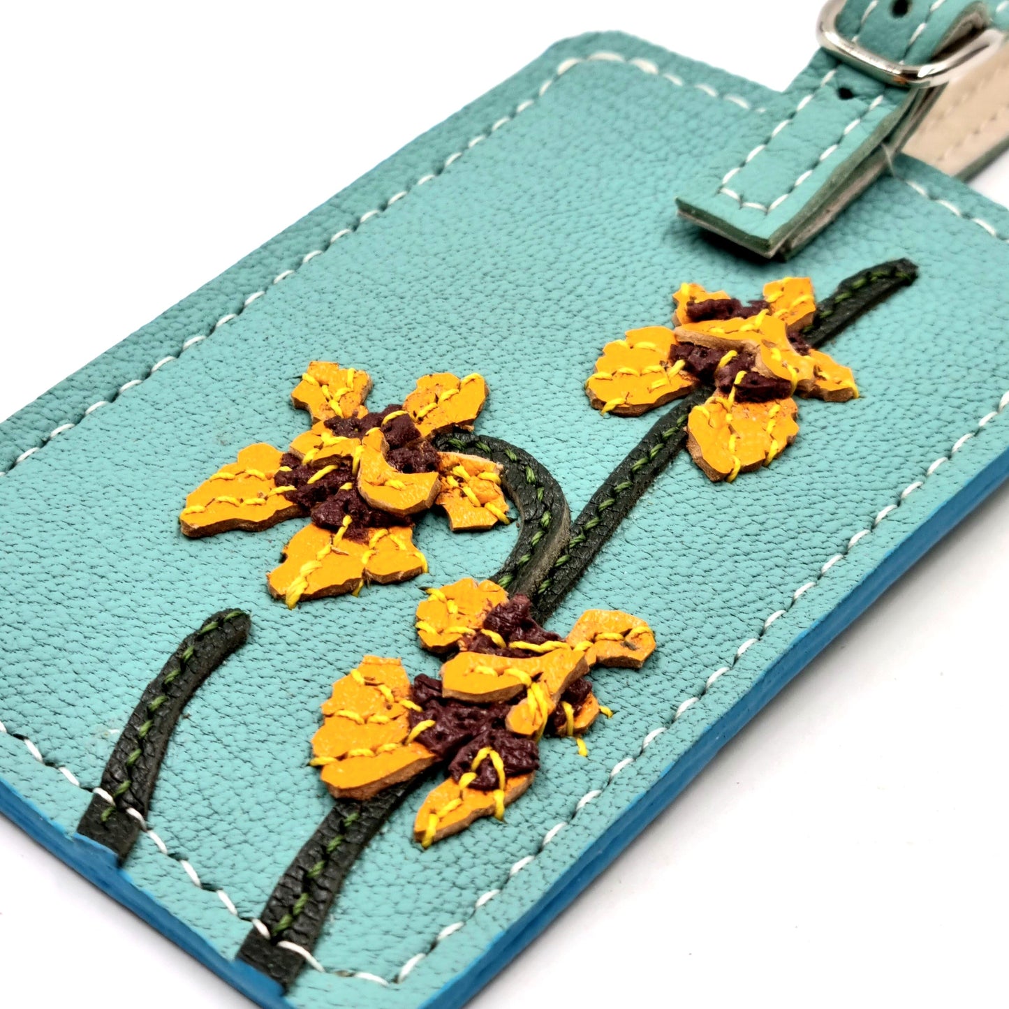 Studio Arkademie SG60 ORCHID GS Leather Luggage Tag, Turquoise