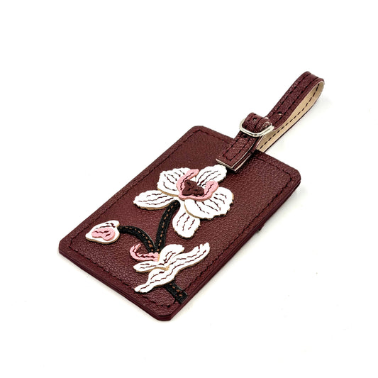 Studio Arkademie SG60 ORCHID PH Leather Luggage Tag, Bordeaux