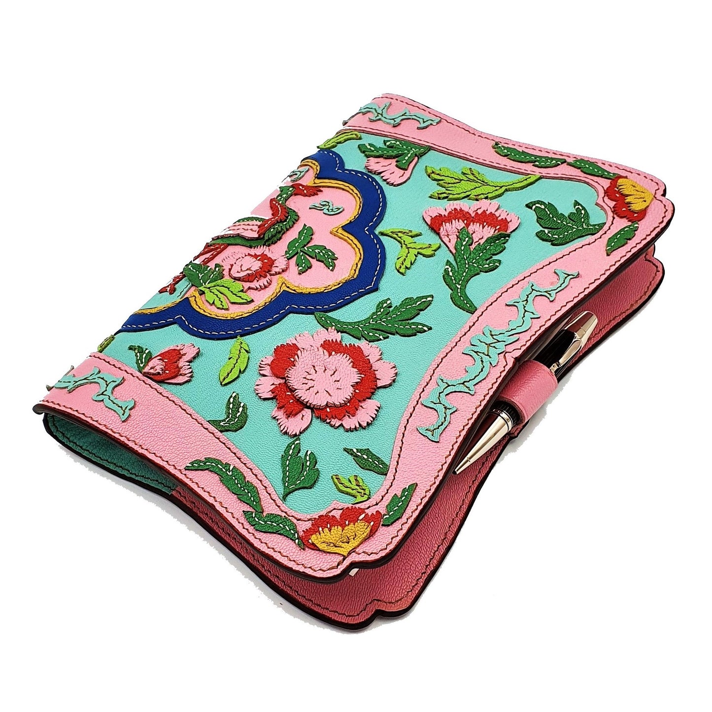Studio Arkademie NYONYA A5 Portrait Leather Notebook Sleeve, Turquoise
