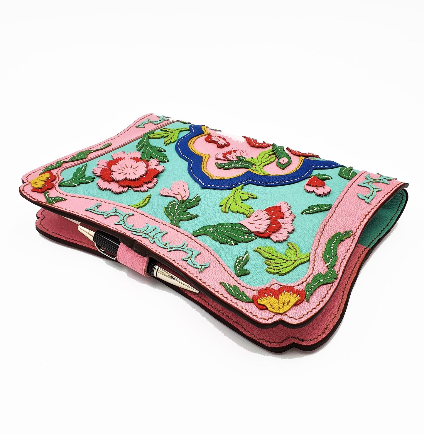 Studio Arkademie NYONYA A5 Portrait Leather Notebook Sleeve, Turquoise