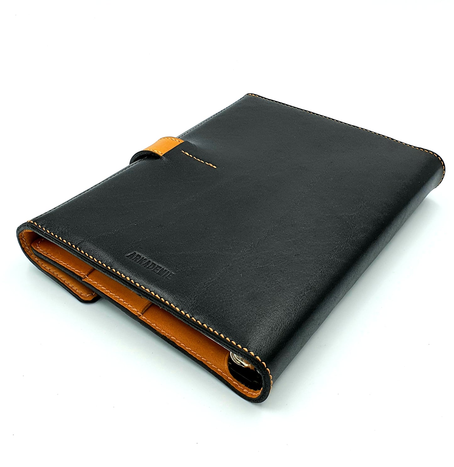 HERITAGE A5 Portrait Ring-Planner Sleeve, Black / Mustard ( Bespoke )