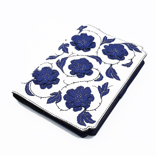 Studio Arkademie MING TEN PEONIES A5 Portrait Notebook Sleeve, Blue & White