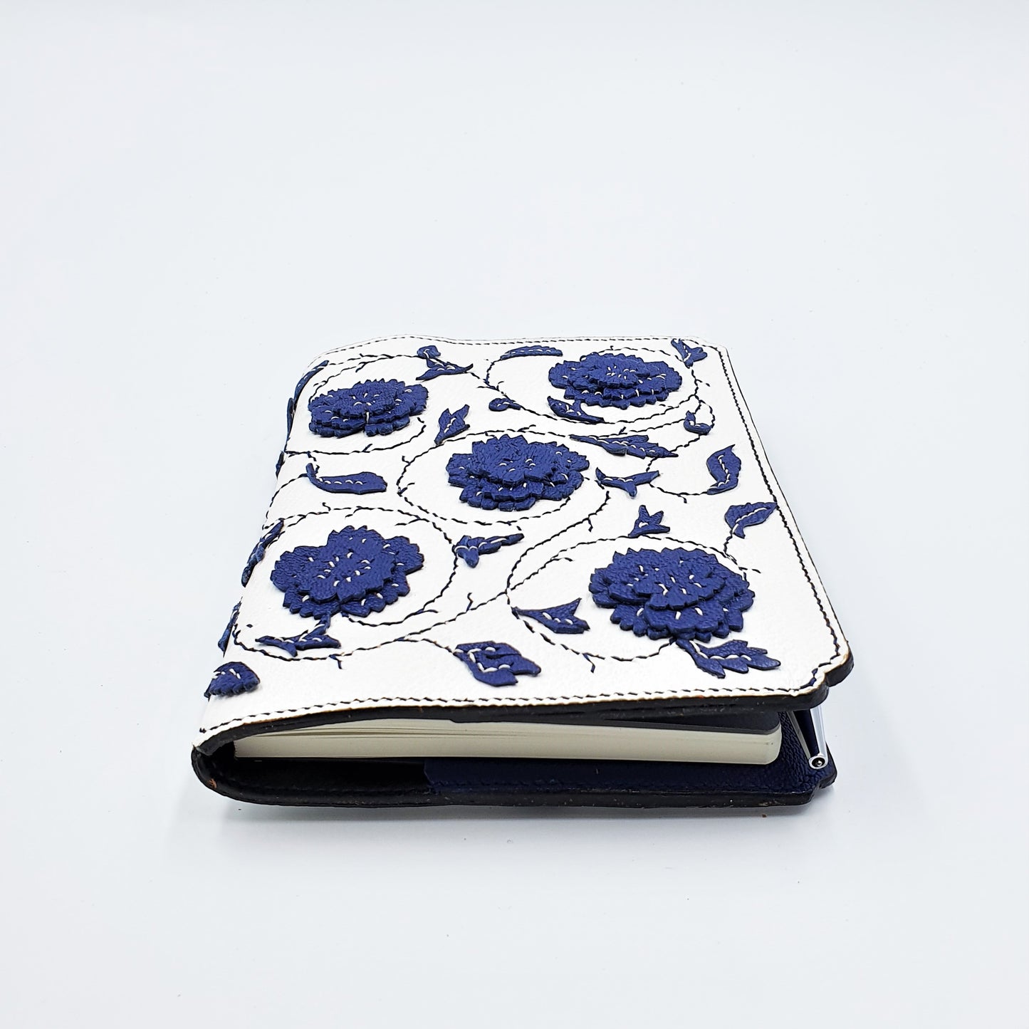 Studio Arkademie MING TEN PEONIES A6 Portrait Notebook Sleeve, Blue & White