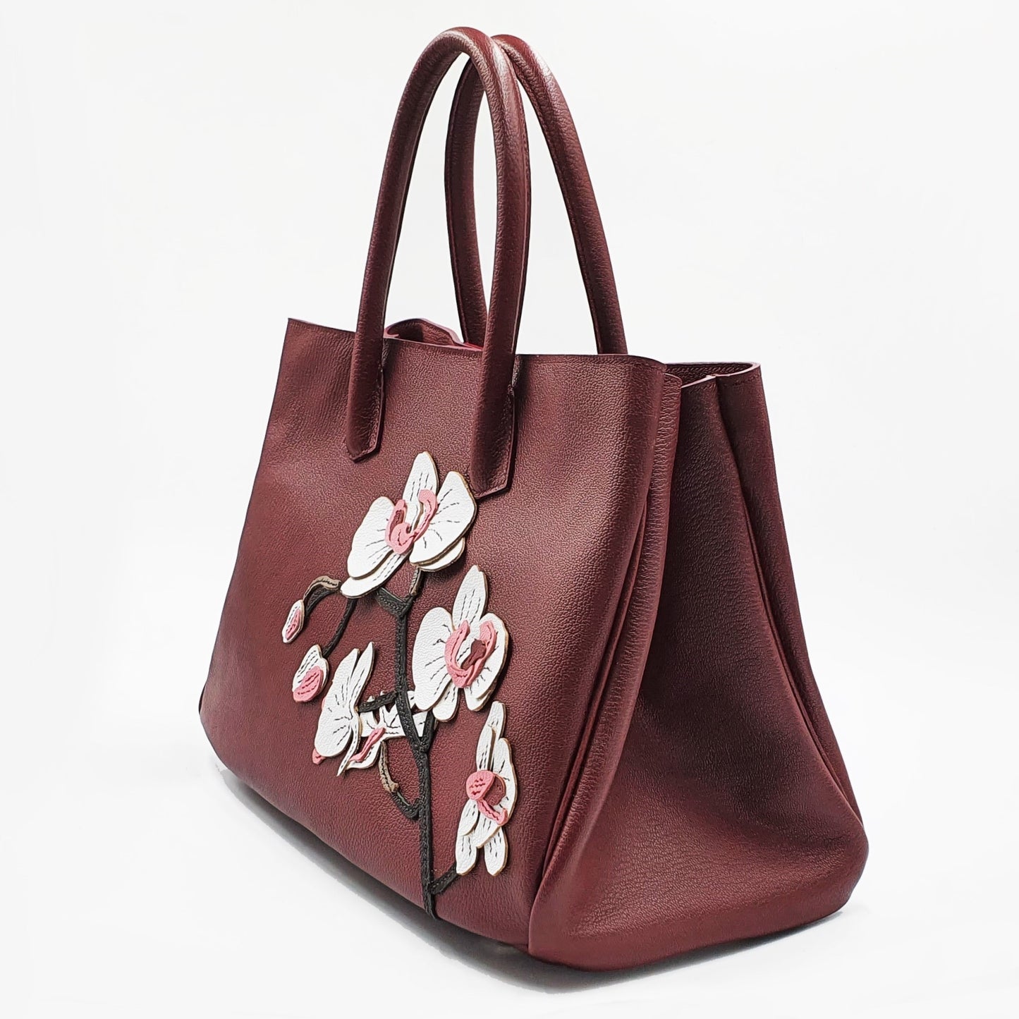 Studio Arkademie ORCHID PH 35 Leather Handbag, Bordeaux
