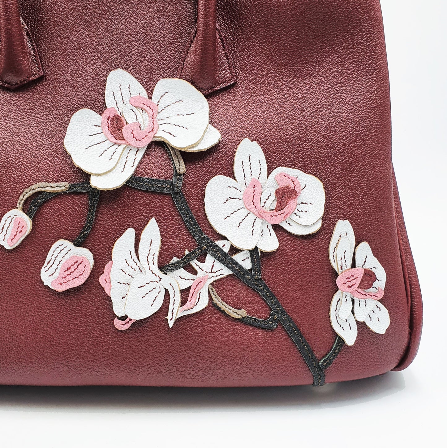 Studio Arkademie ORCHID PH 35 Leather Handbag, Bordeaux