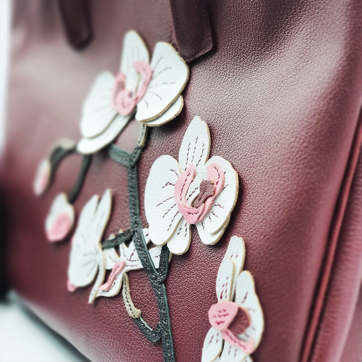 Studio Arkademie ORCHID PH 35 Leather Handbag, Bordeaux