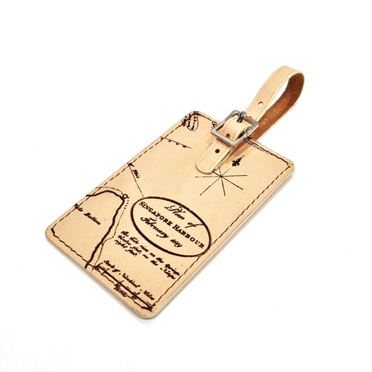 RAFFLES 1819 Leather Luggage Tag ( SG Bicentennial Collection )