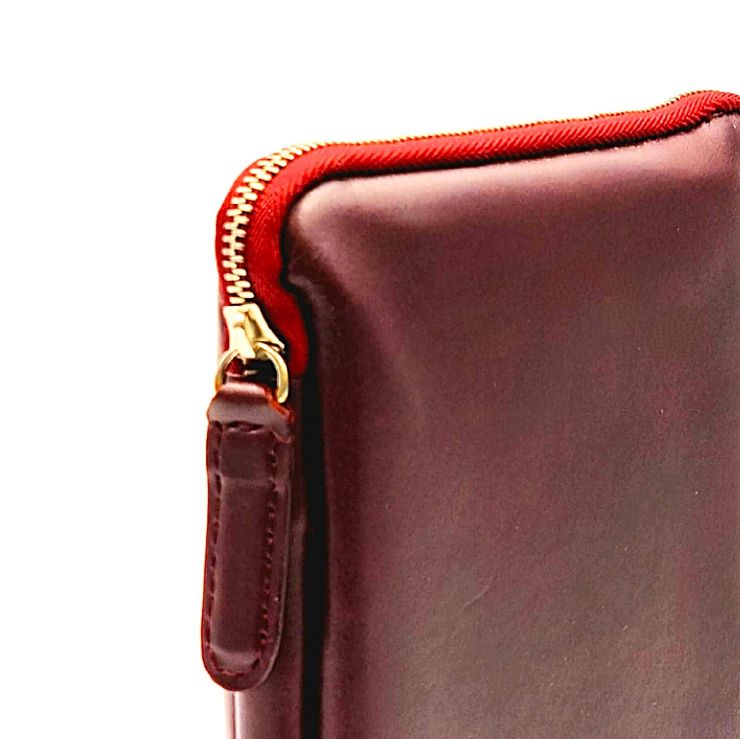 ARKADEMIE A6 BUTTERO Leather Zipper Pen Case, Burgundy