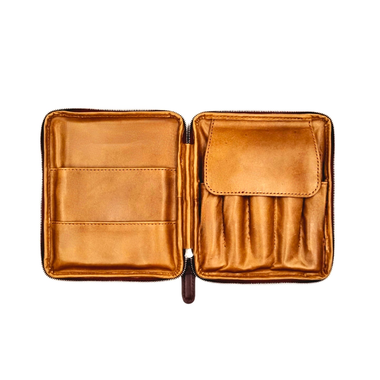 ARKADEMIE A6 BUTTERO Leather Zipper Pen Case, Burgundy