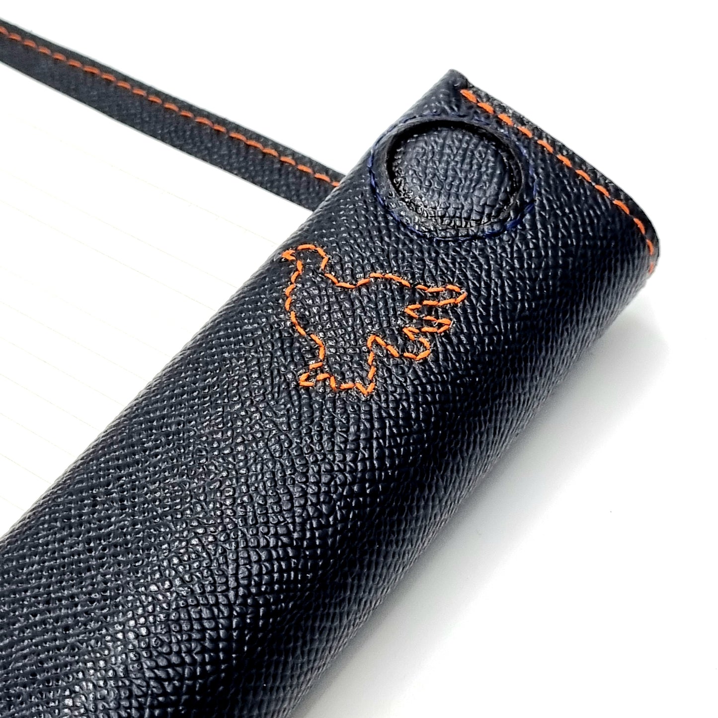 ARKADEMIE EPSOM Leather Ring Binder Cover, Navy