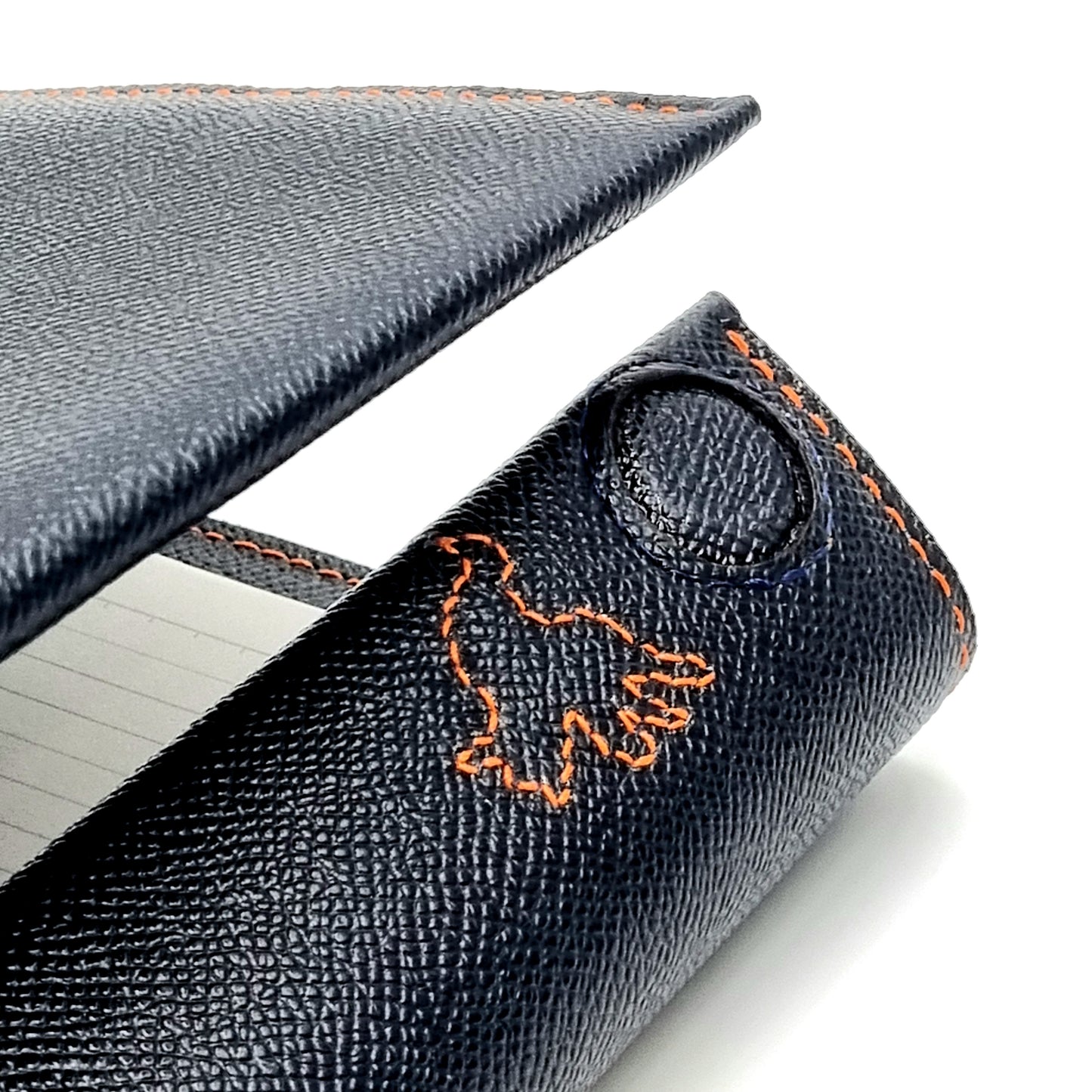 ARKADEMIE EPSOM Leather Ring Binder Cover, Navy