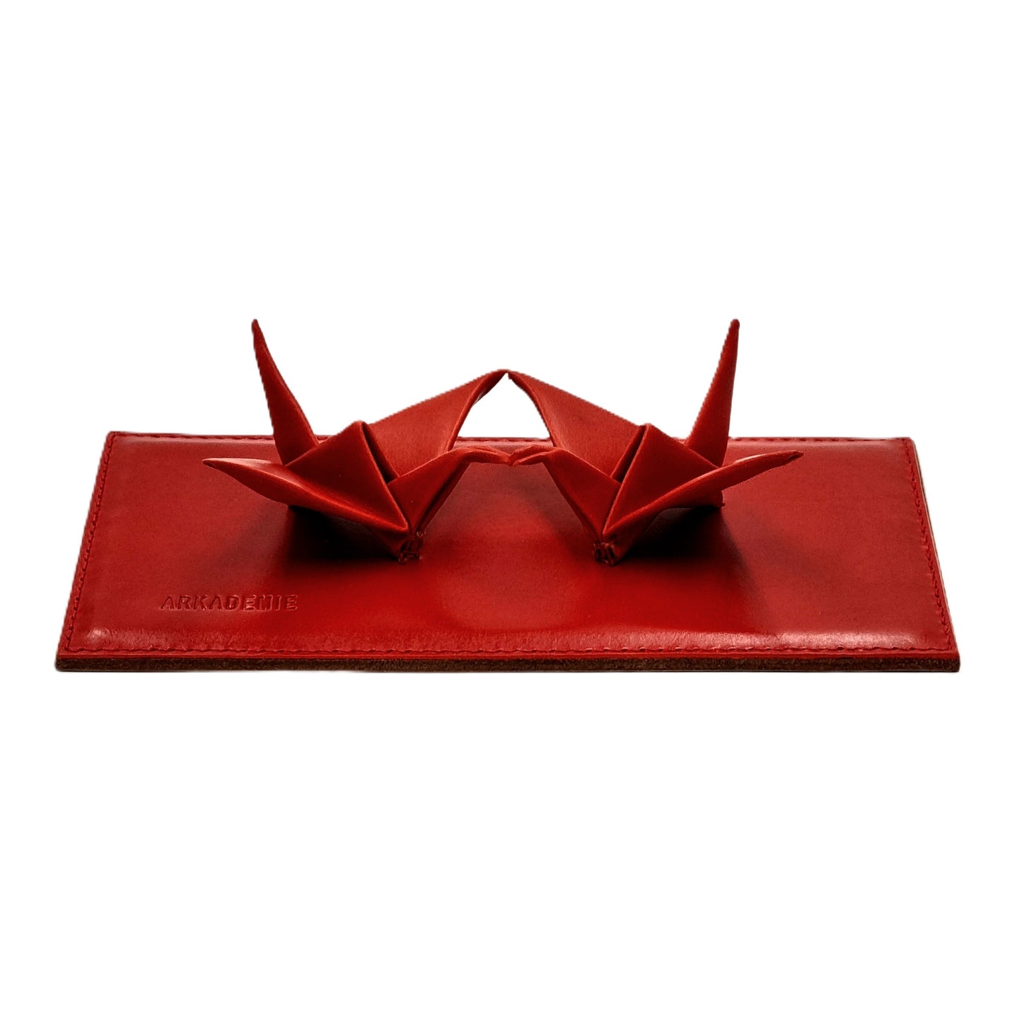 Studio Arkademie RENZURU Leather Twin Cranes Desktop Sculpture