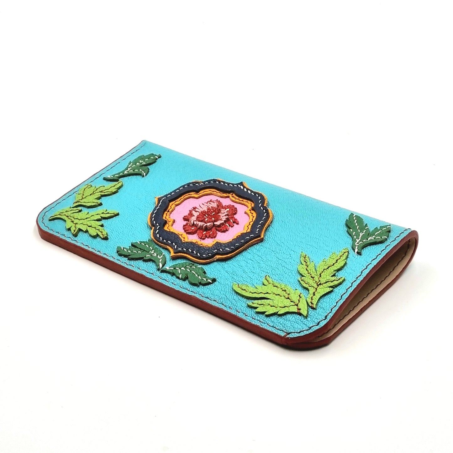 Studio Arkademie NYONYA Leather Large Spectacles Case, Turquoise