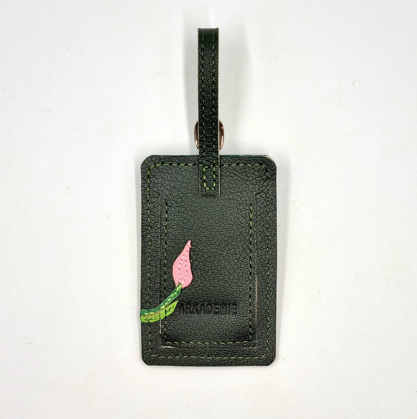 Studio Arkademie SG60 ORCHID BM Leather Luggage Tag, Deep Veridian