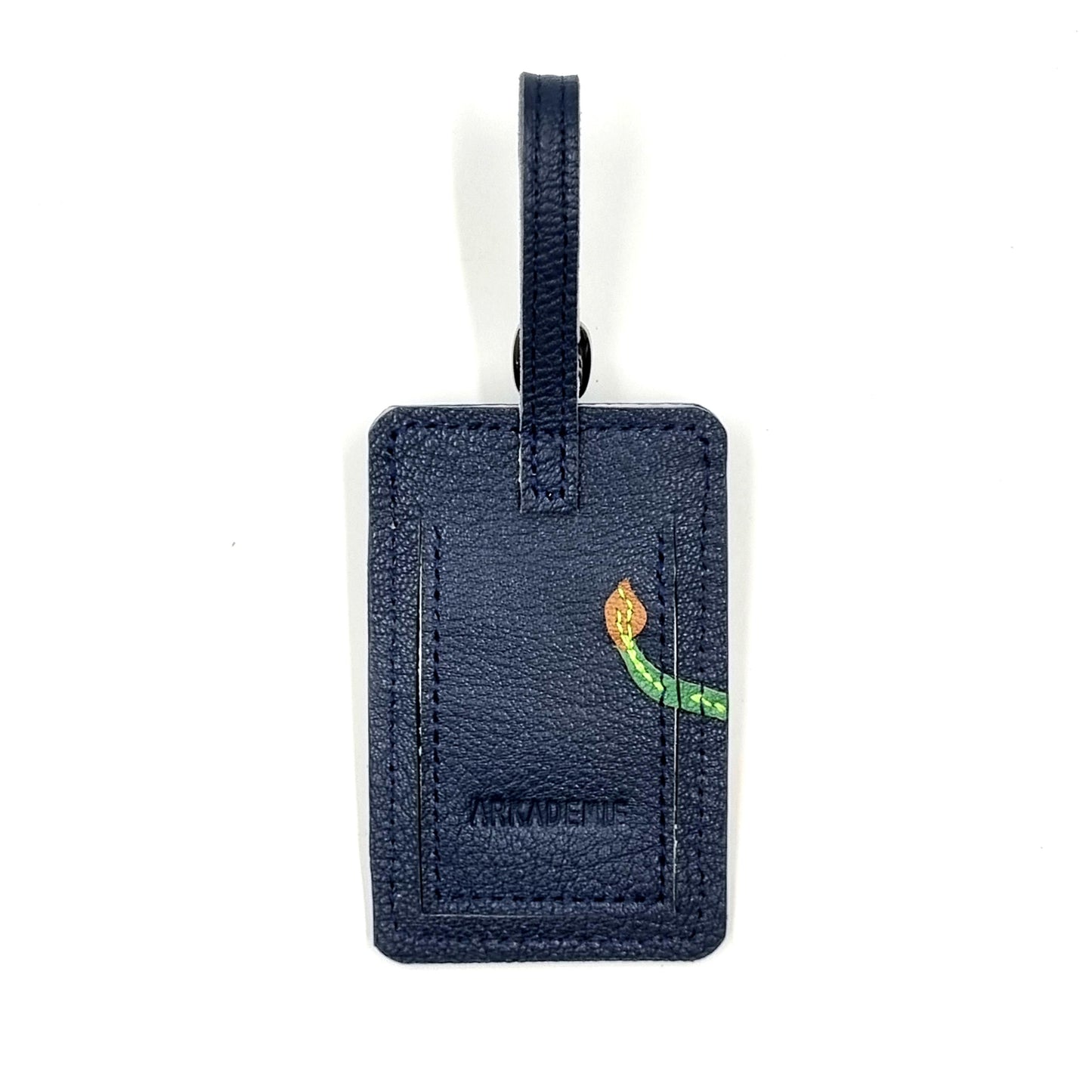 Studio Arkademie SG60 ORCHID GO Leather Luggage Tag, Navy Blue