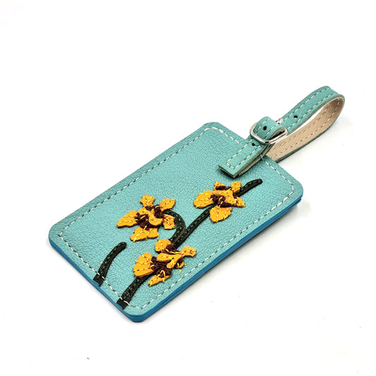 Studio Arkademie SG60 ORCHID GS Leather Luggage Tag, Turquoise