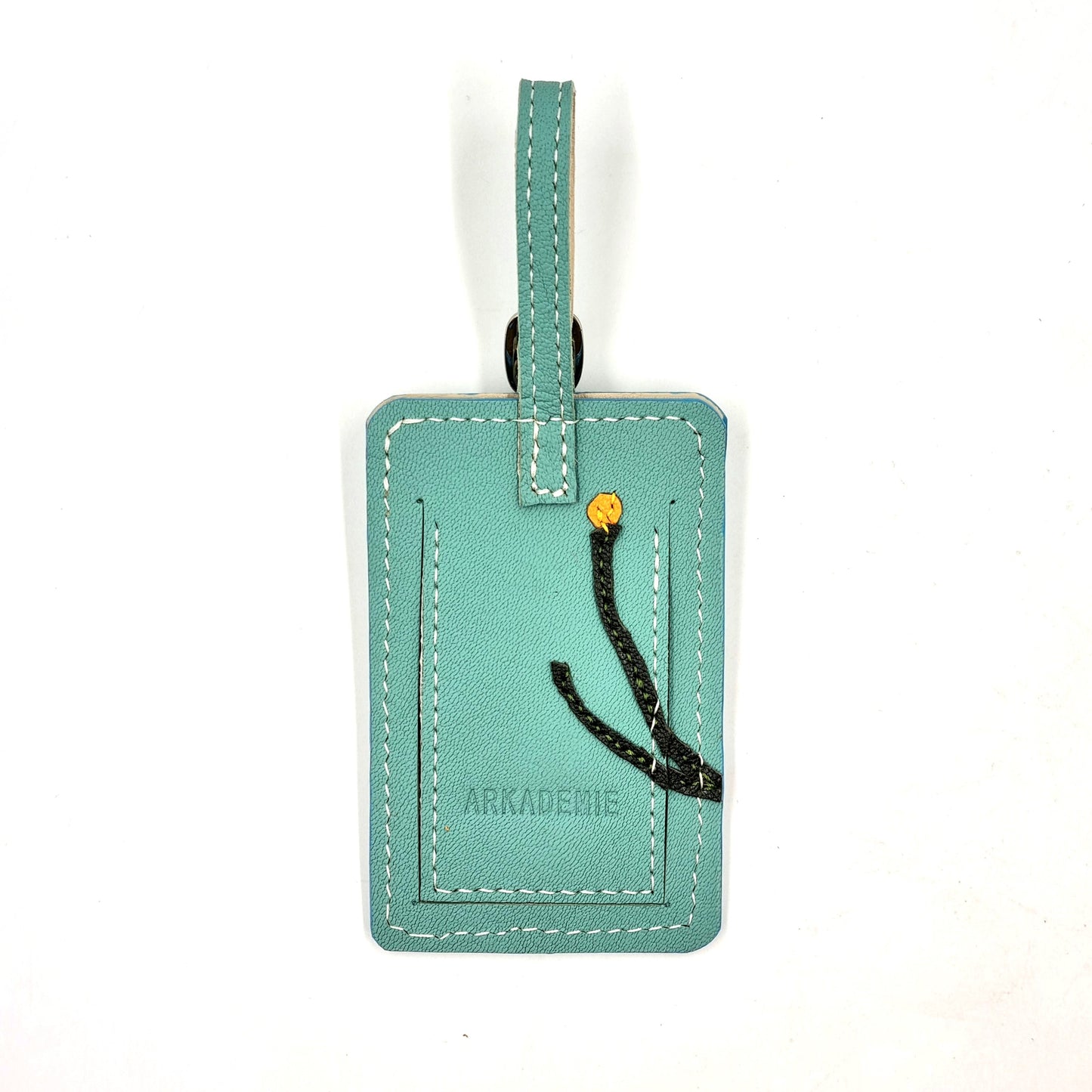 Studio Arkademie SG60 ORCHID GS Leather Luggage Tag, Turquoise