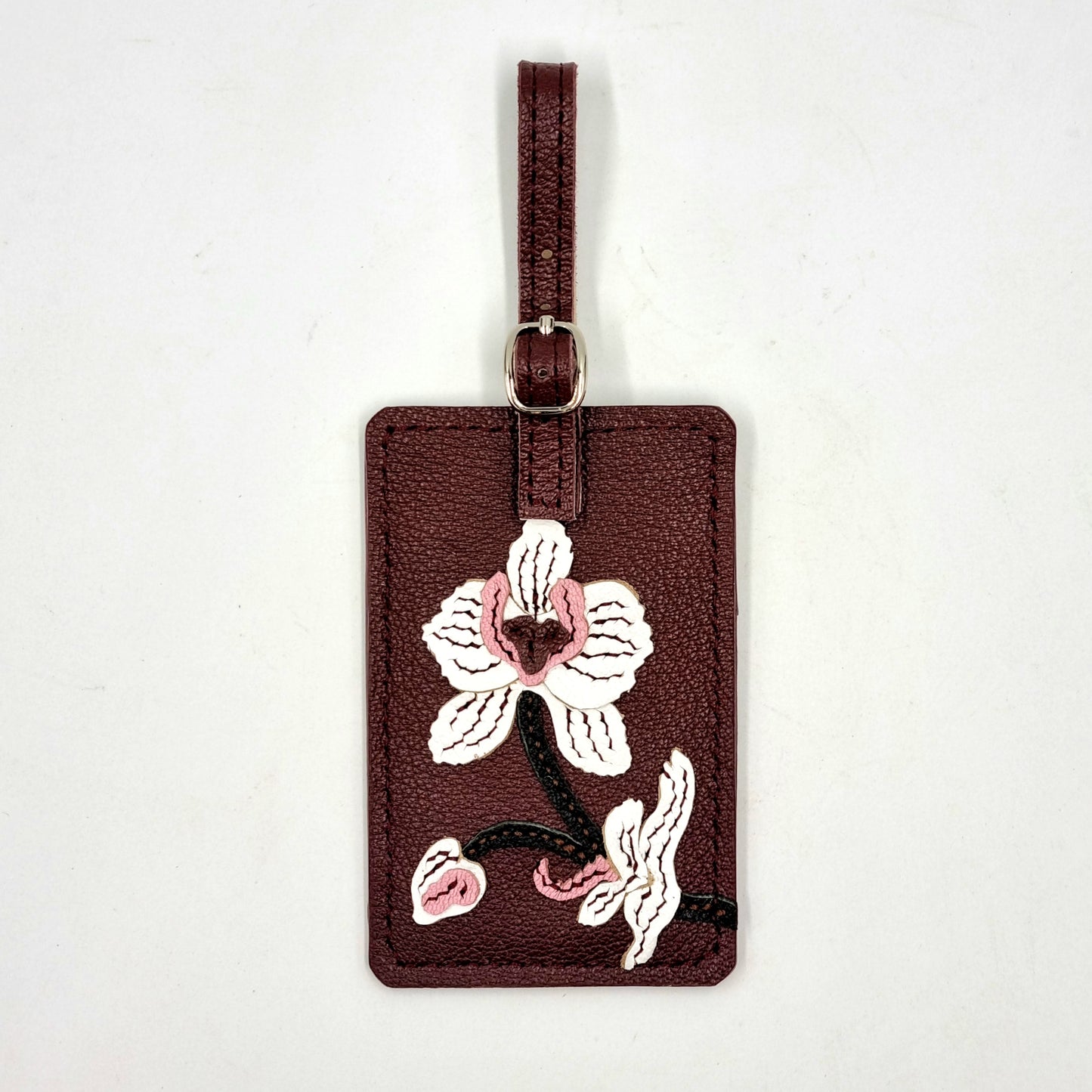 Studio Arkademie SG60 ORCHID PH Leather Luggage Tag, Bordeaux