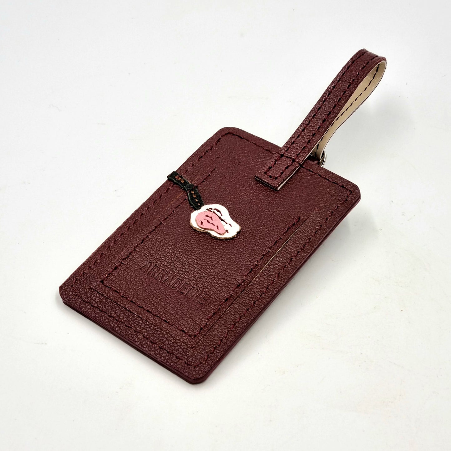 Studio Arkademie SG60 ORCHID PH Leather Luggage Tag, Bordeaux