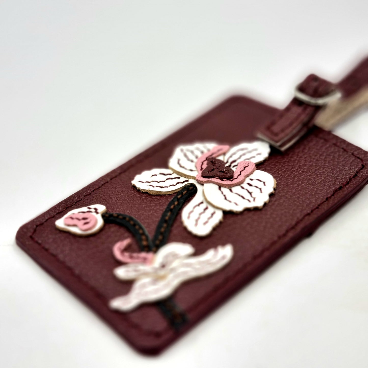 Studio Arkademie SG60 ORCHID PH Leather Luggage Tag, Bordeaux