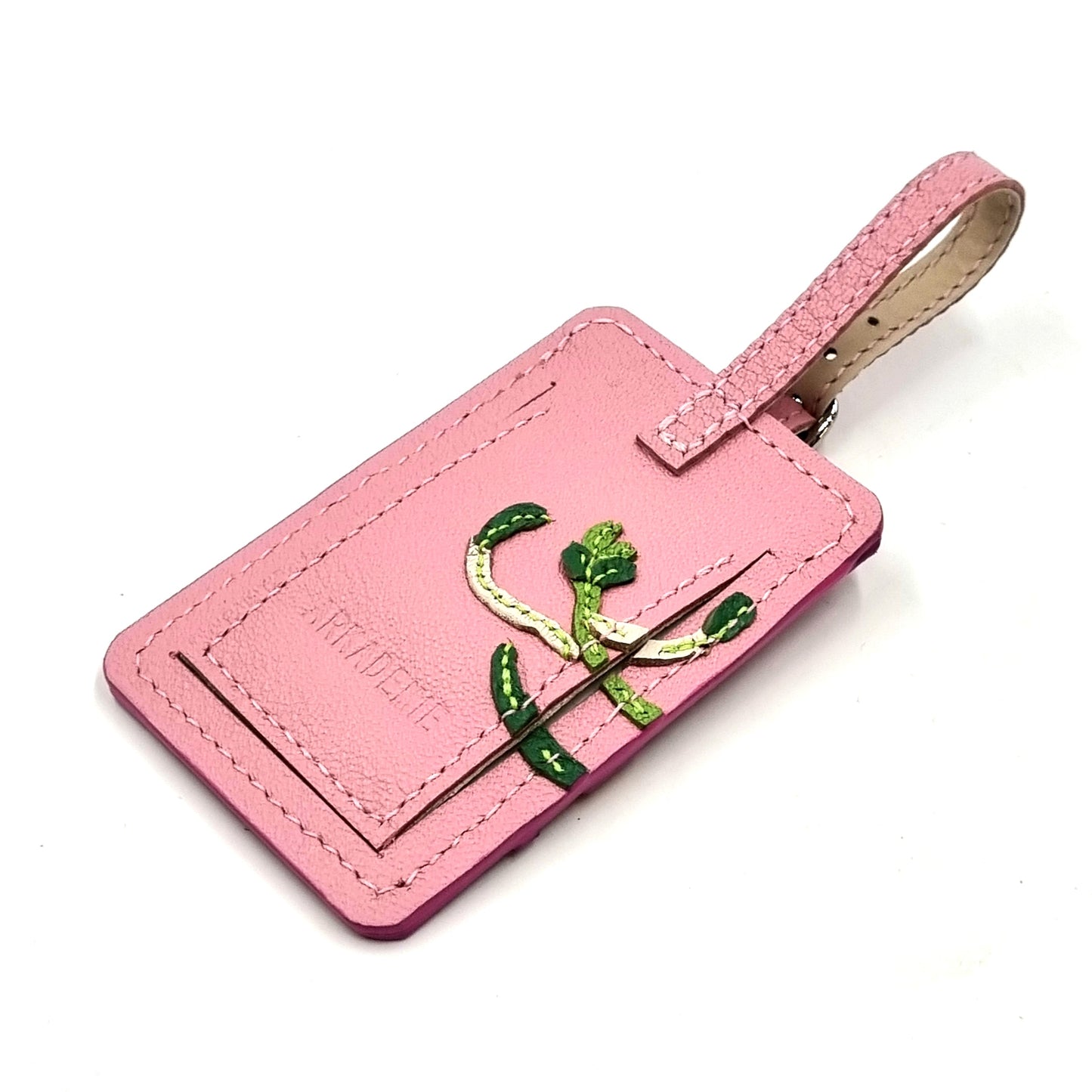 Studio Arkademie SG60 ORCHID TO Leather Luggage Tag, Pink