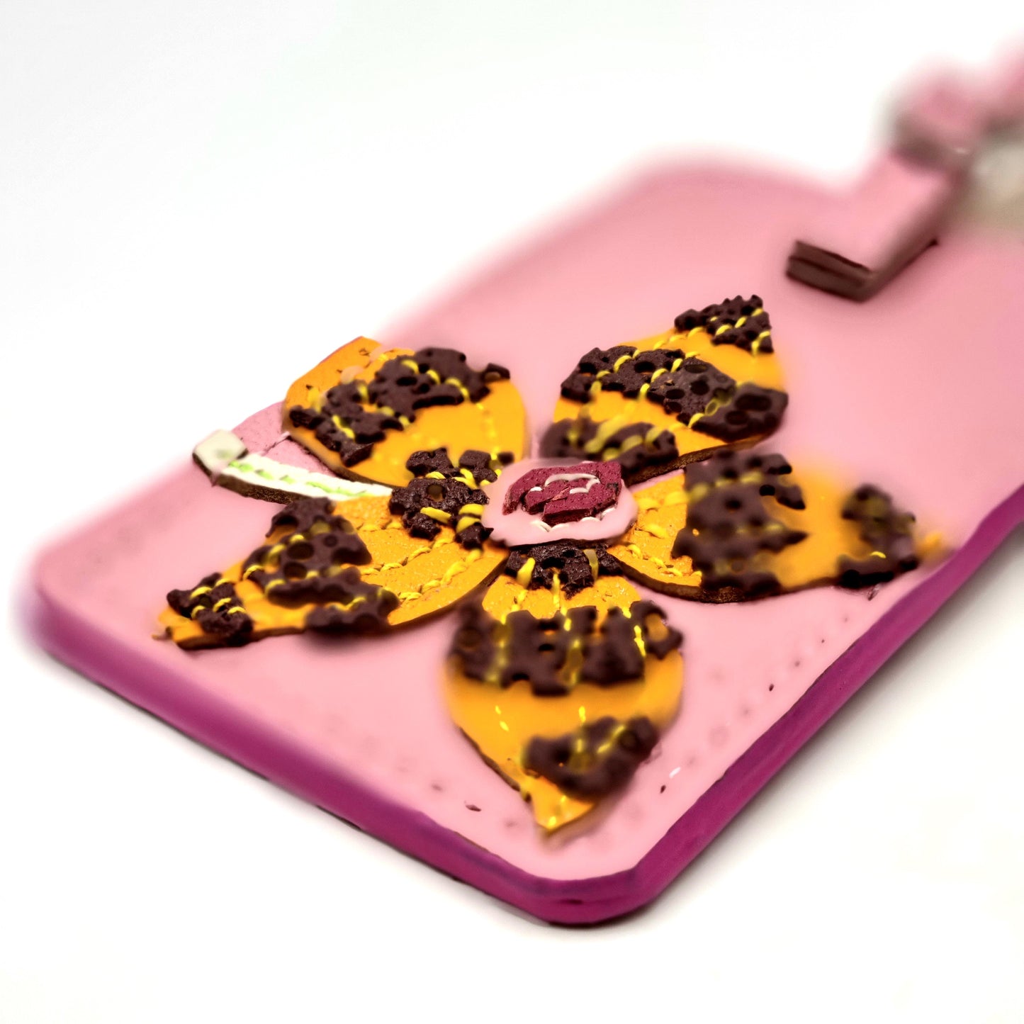 Studio Arkademie SG60 ORCHID TO Leather Luggage Tag, Pink