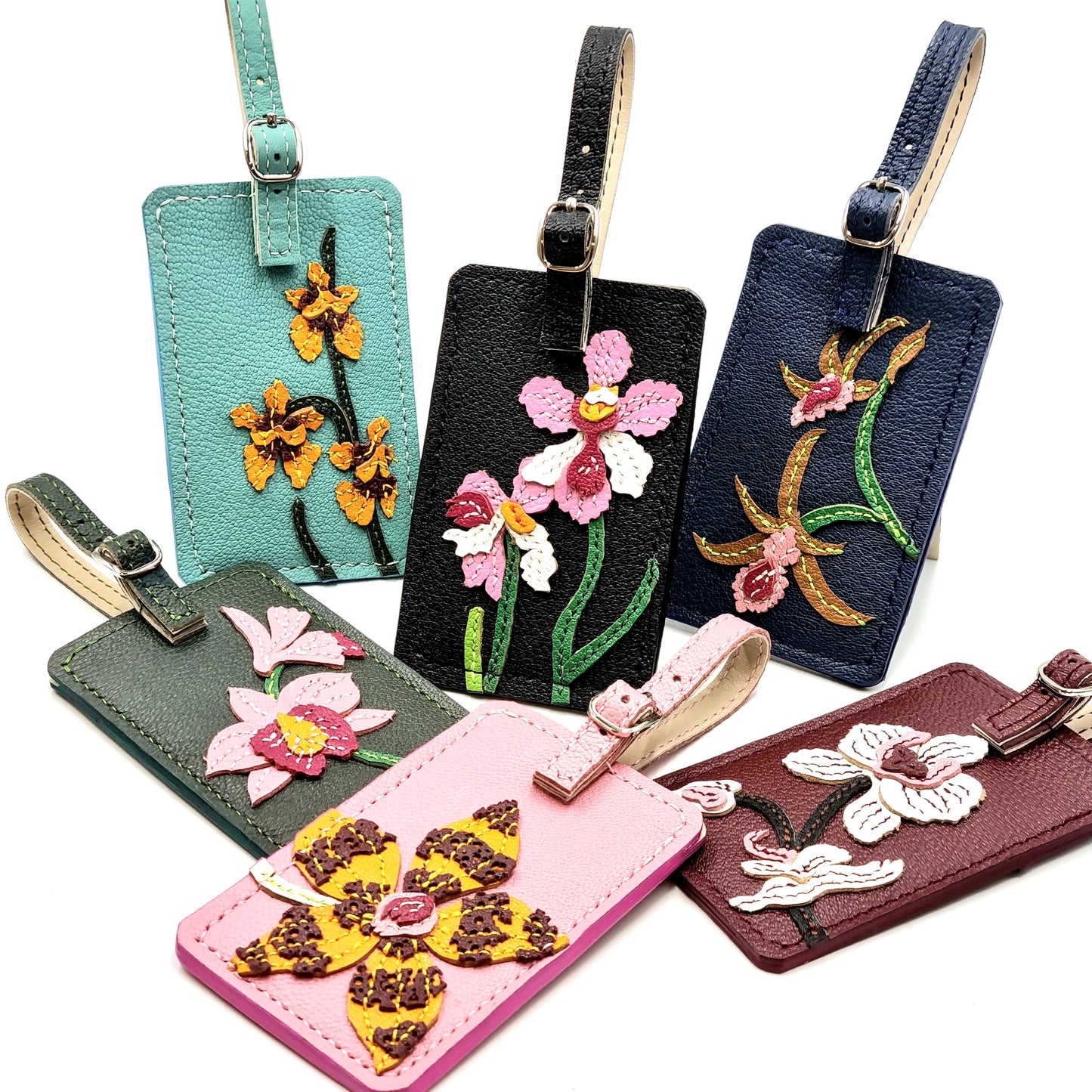 Studio Arkademie SG60 ORCHID Leather Luggage Tag set-of-6