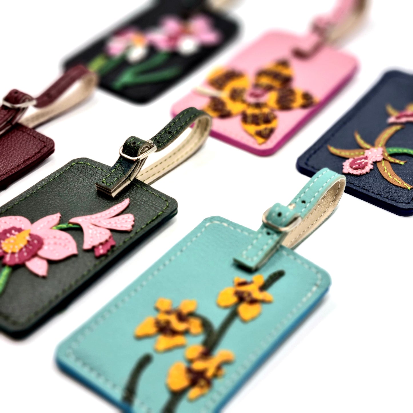 Studio Arkademie SG60 ORCHID Leather Luggage Tag set-of-6